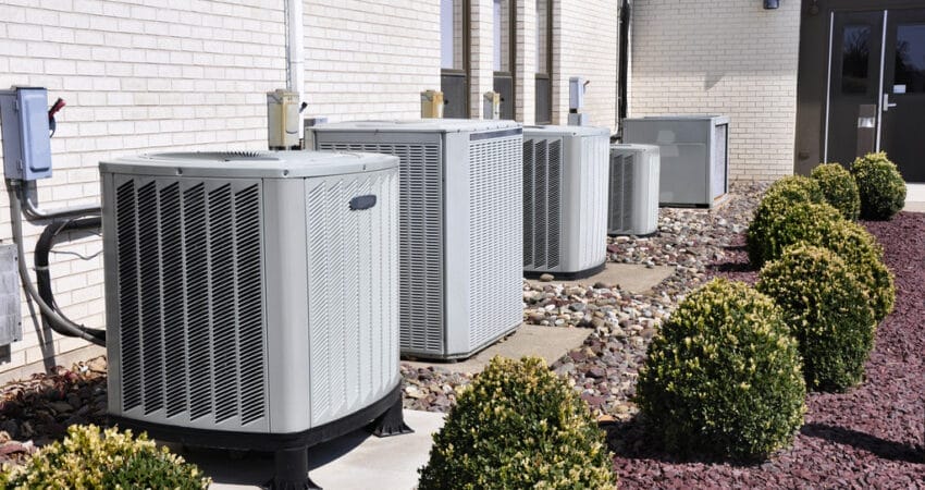 Several large industrial size air conditioning units